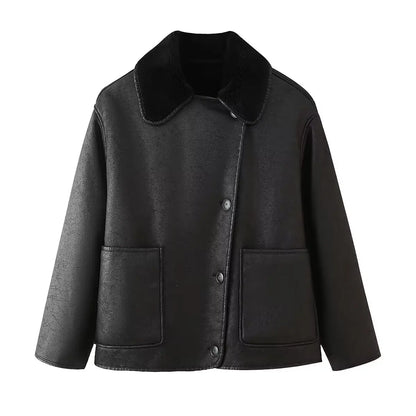 Veste en fourrure PU de luxe