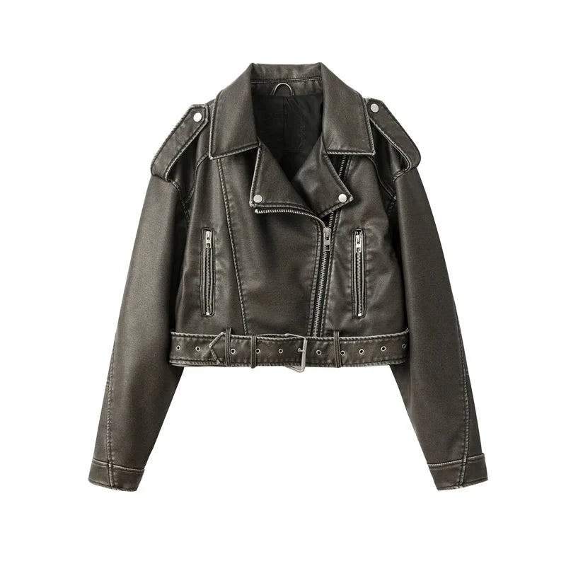 Veste de moto en cuir vintage