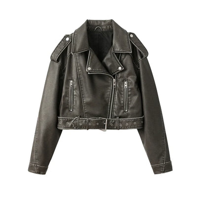 Veste de moto en cuir vintage