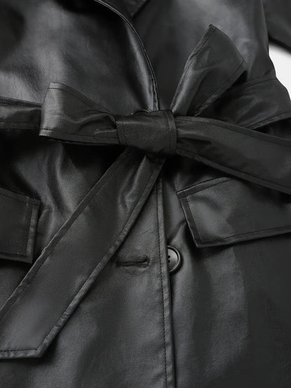 Leather Trench Coat Jacket