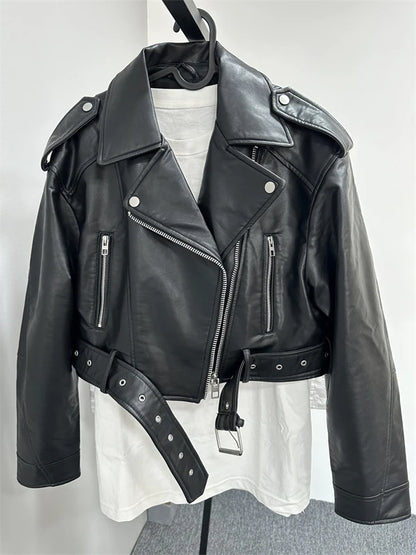 Veste de moto en cuir vintage