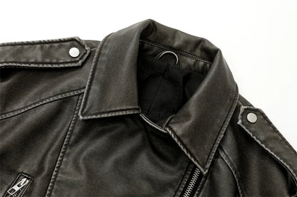 Veste de moto en cuir vintage